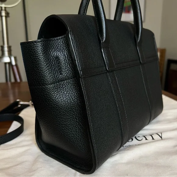 MULBERRY Classic Grain Small New Bayswater in Black